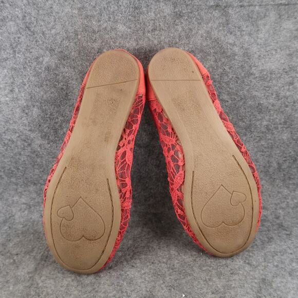 Pop Shoes Womens 7.5 Ballet Flats Slip On Lace Round Toe Bow Memory Foam Comfort - Picture 10 of 11